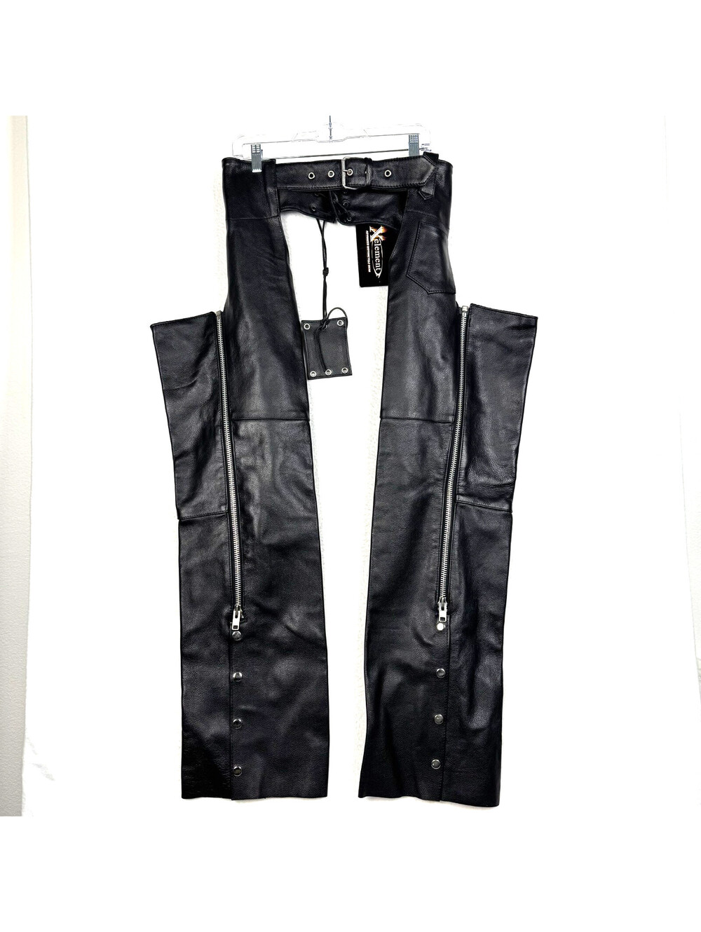NEW Vintage XELEMENT Leather Motorcycle Biker Riding Chaps Pants Size 32 Y2K 90s